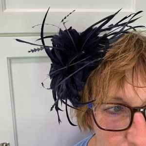 Navy blue Fascinator Headband Hat